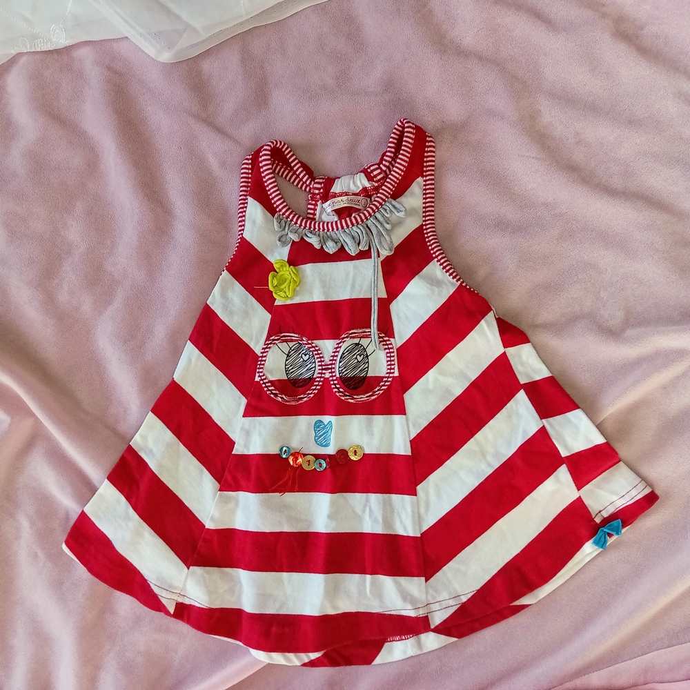 Deux par Deux Red and White Striped Tank Top